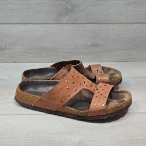 Betula By Birkenstock Women Studded Brown Slide Sandals Shoes Sz 40/9-9.5 Narrow